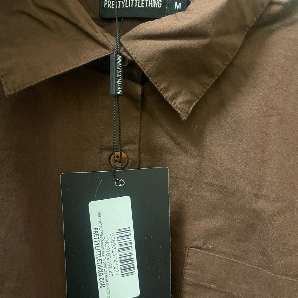 PrettyLittleThing Brown Shirt - Picture 2 of 3
